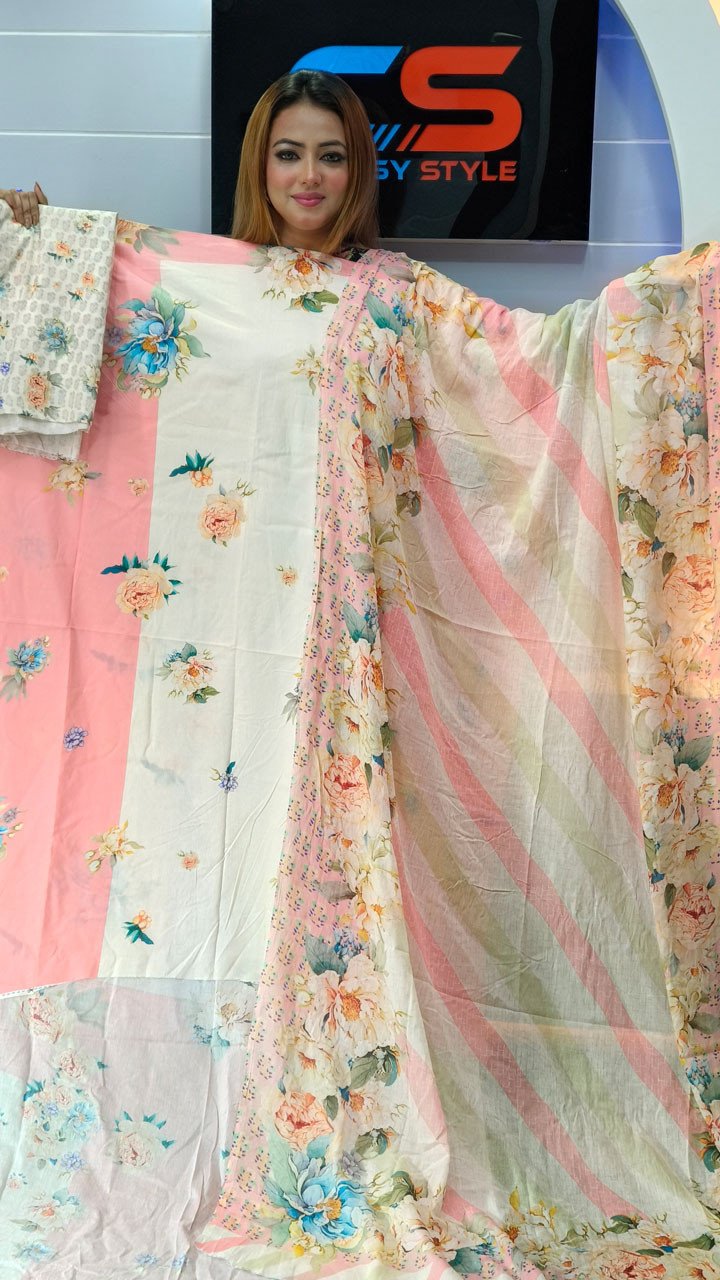 Coco Premium Cotton Lawn Three Piece Set