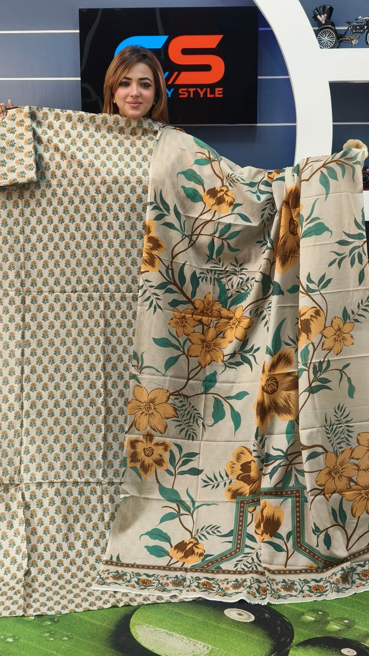 New Exclusive Bin Hameed Lawn Three Piece With Print Salwar