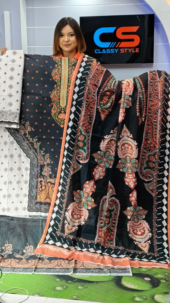 New Exclusive Bin Hameed Lawn Three Piece With Print Salwar