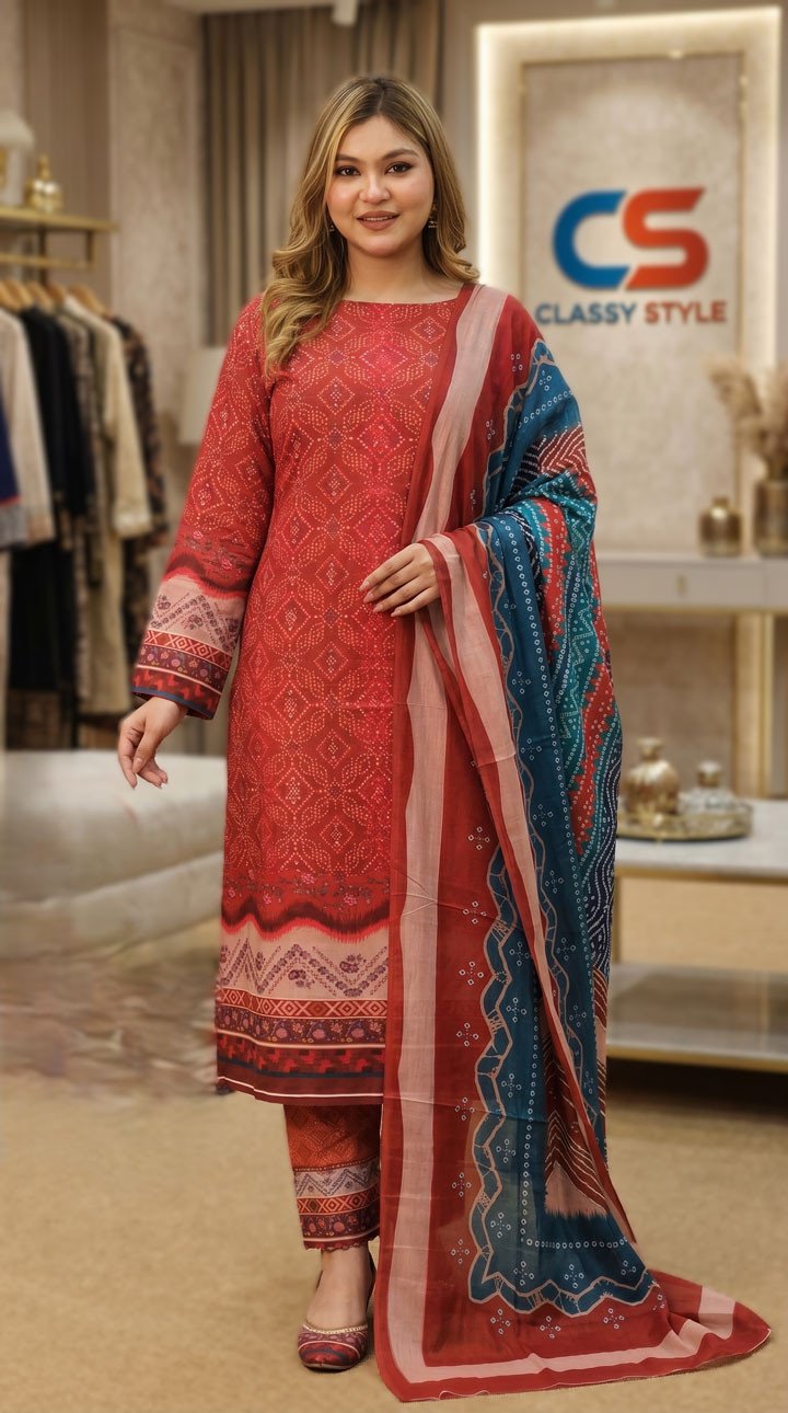 Coco Premium Cotton Lawn Three Piece Set