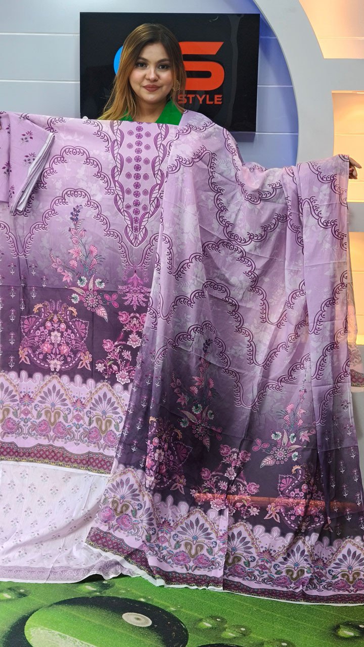 New Premium Zom Zom Lawn Three Piece With Print Salwar