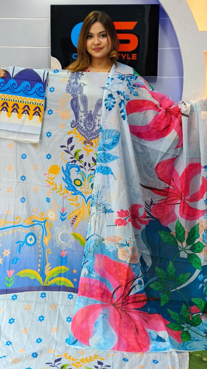 Coco Premium Cotton Lawn Three Piece Set