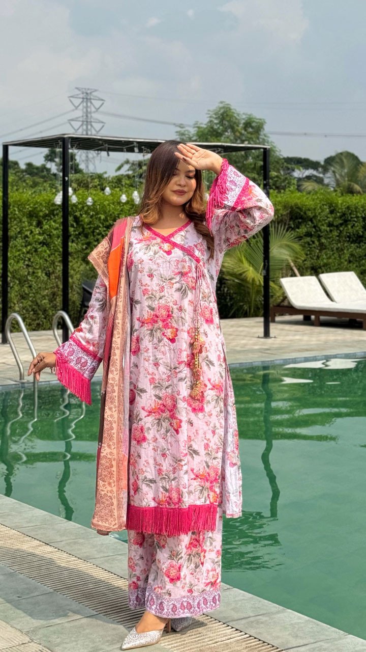 New Exclusive Bin Hameed Lawn Three Piece With Print Salwar