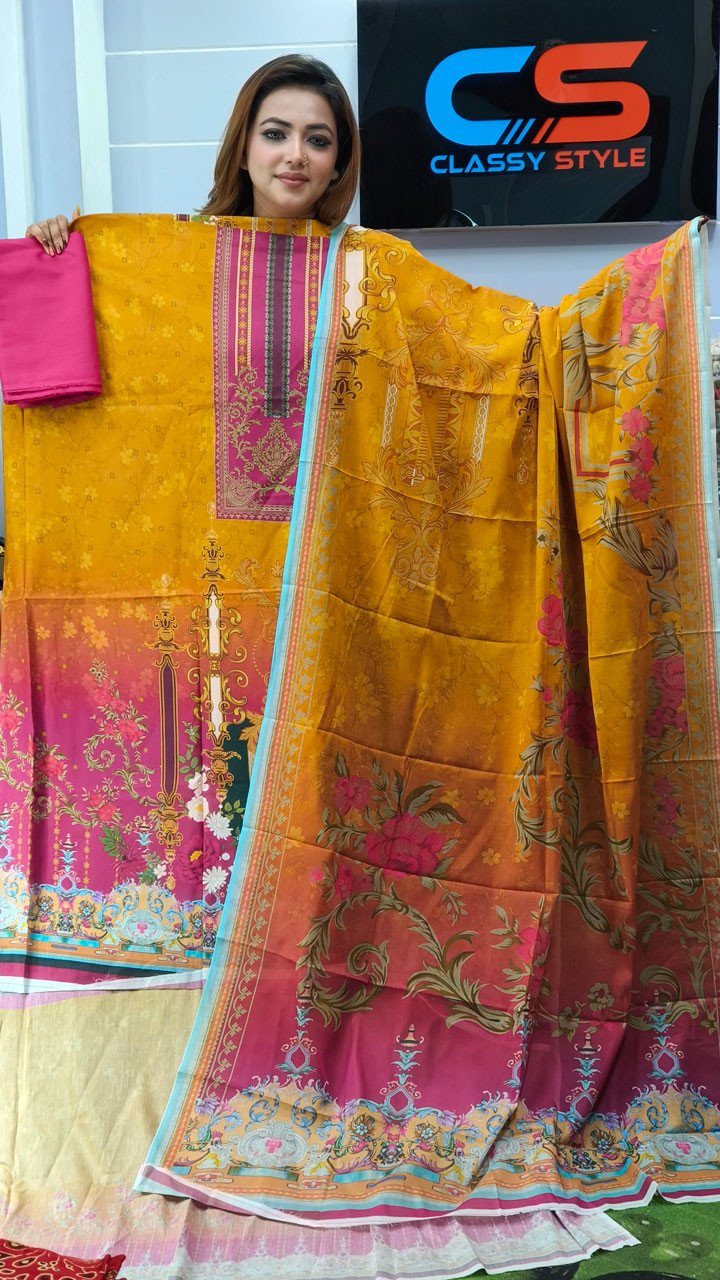 New Premium Zom Zom Lawn Three Piece-Cotton Dupatta