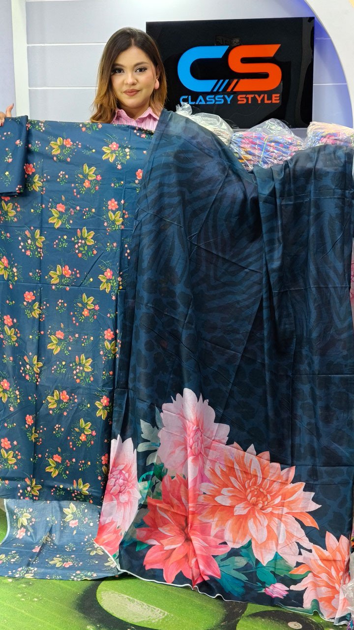 New Exclusive Bin Hameed Lawn Three Piece With Print Salwar