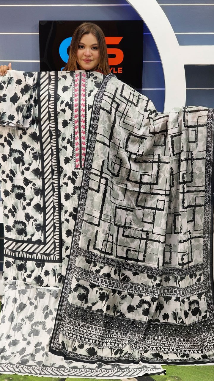 New Exclusive Bin Hameed Lawn Three Piece With Print Salwar