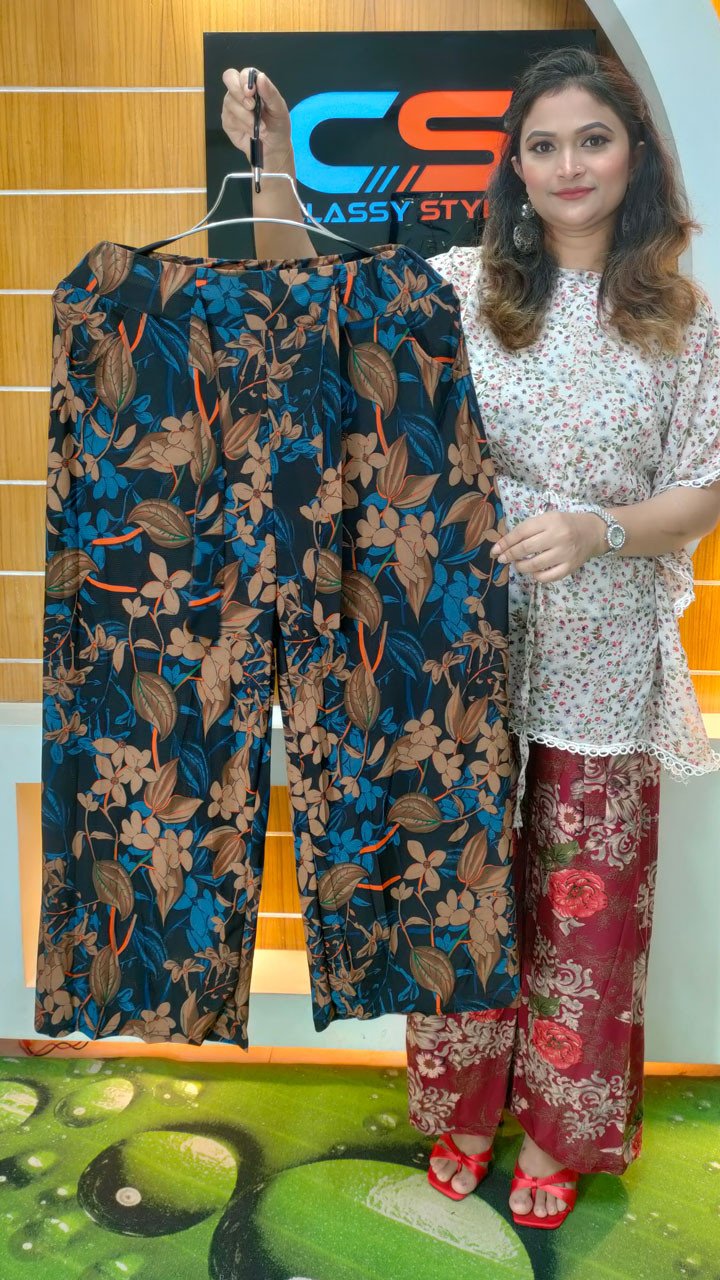 Chinese Premium Quality Print Plazo With Pocket & Belt