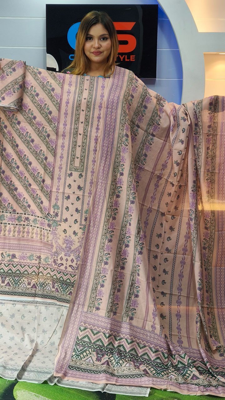 New Premium Zom Zom Lawn Three Piece With Print Salwar