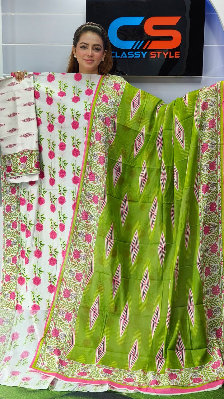 New Exclusive Bin Hameed Lawn Three Piece With Print Salwar