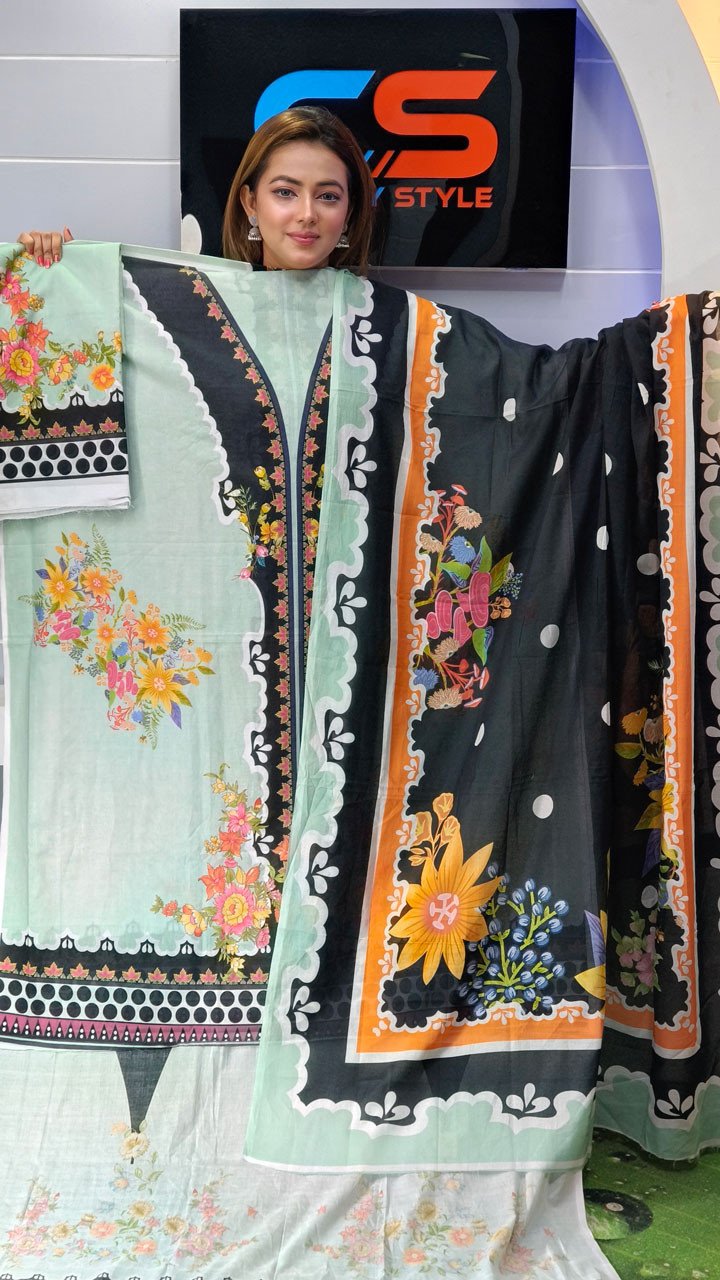 Coco Premium Cotton Lawn Three Piece Set