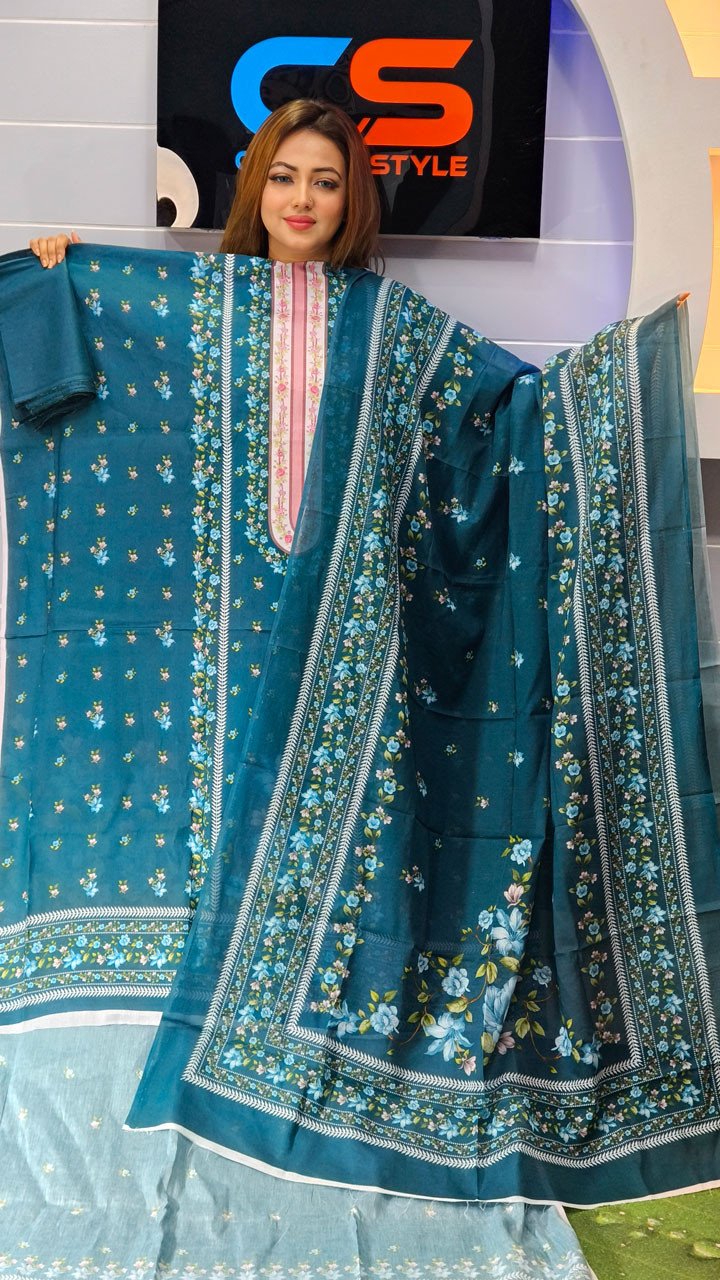 New Premium Zom Zom Lawn Three Piece-Cotton Dupatta