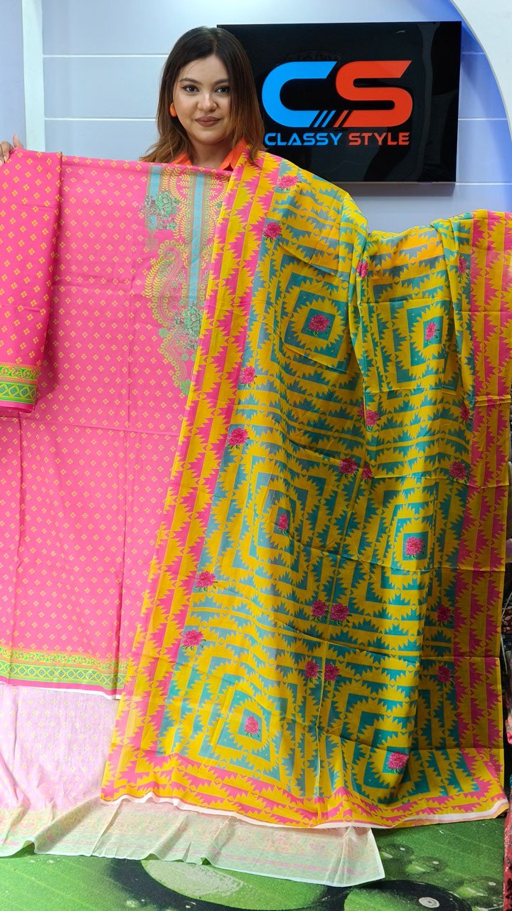 New Exclusive Bin Hameed Lawn Three Piece With Print Salwar