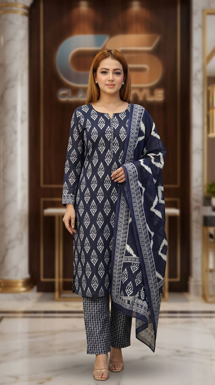 New Jaipuri Patel Pure Cotton Three Piece Set