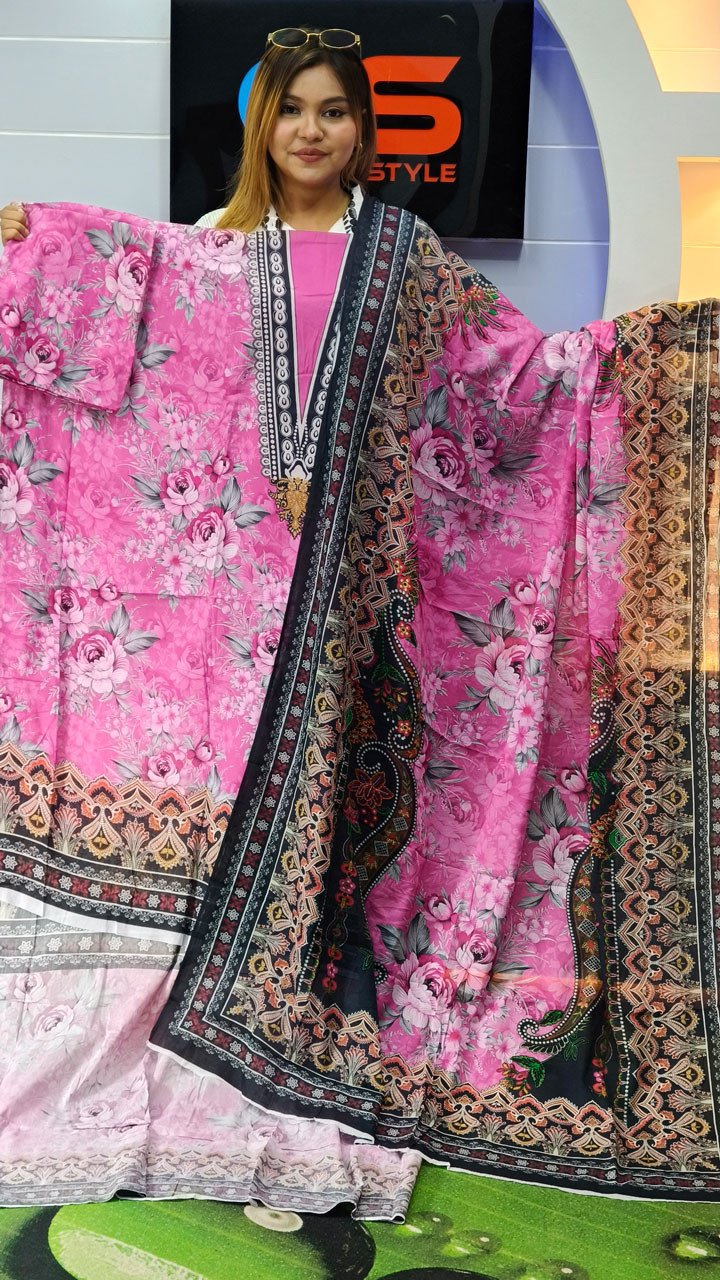 New Premium Zom Zom Lawn Three Piece With Print Salwar