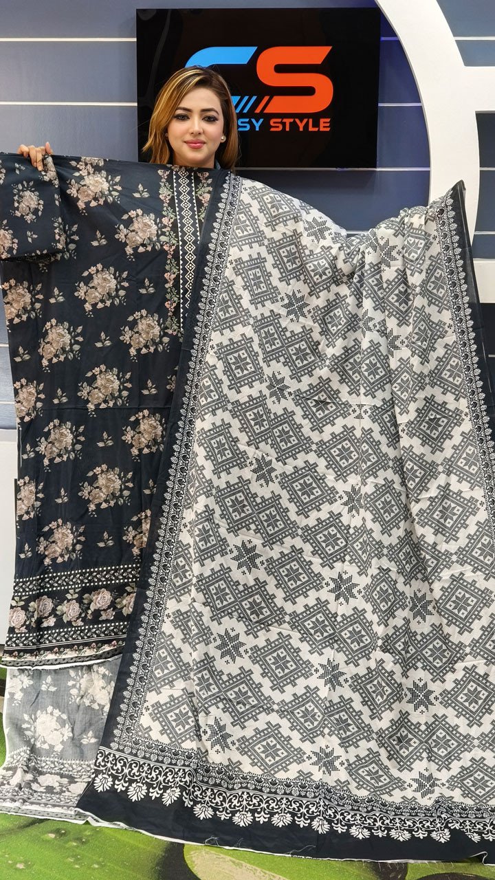 New Exclusive Bin Hameed Lawn Three Piece With Print Salwar