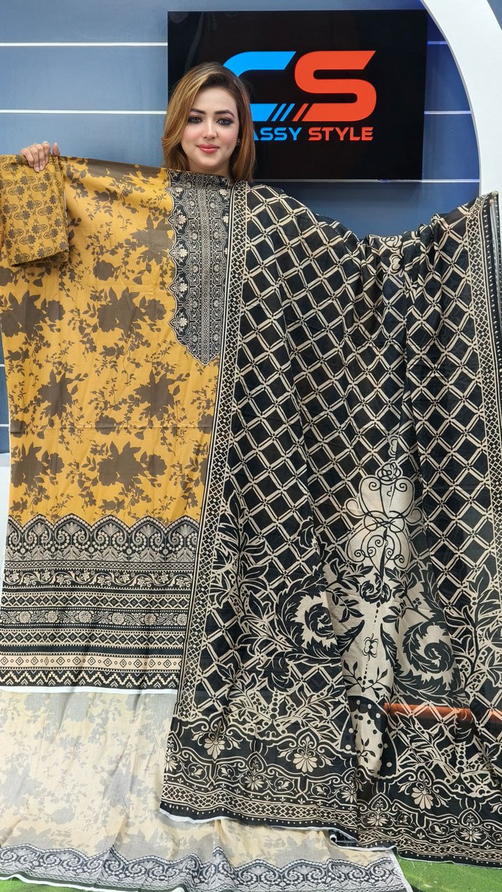 New Exclusive Bin Hameed Lawn Three Piece With Print Salwar