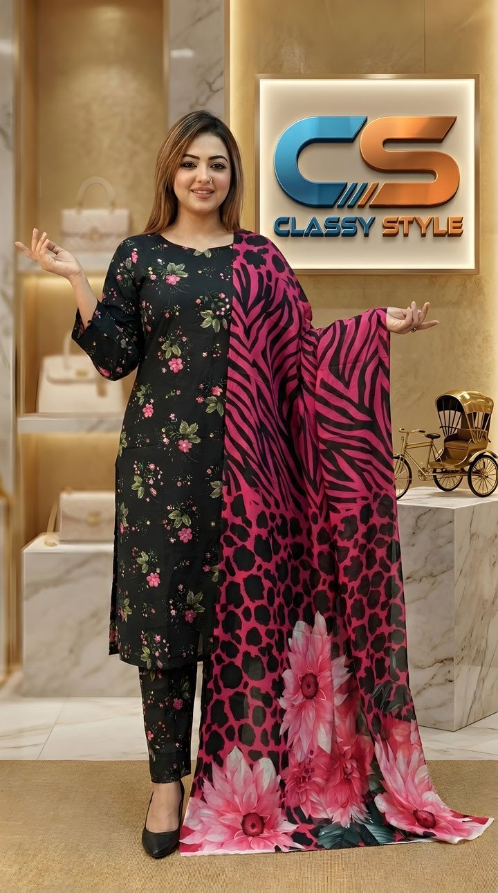 New Exclusive Bin Hameed Lawn Three Piece With Print Salwar