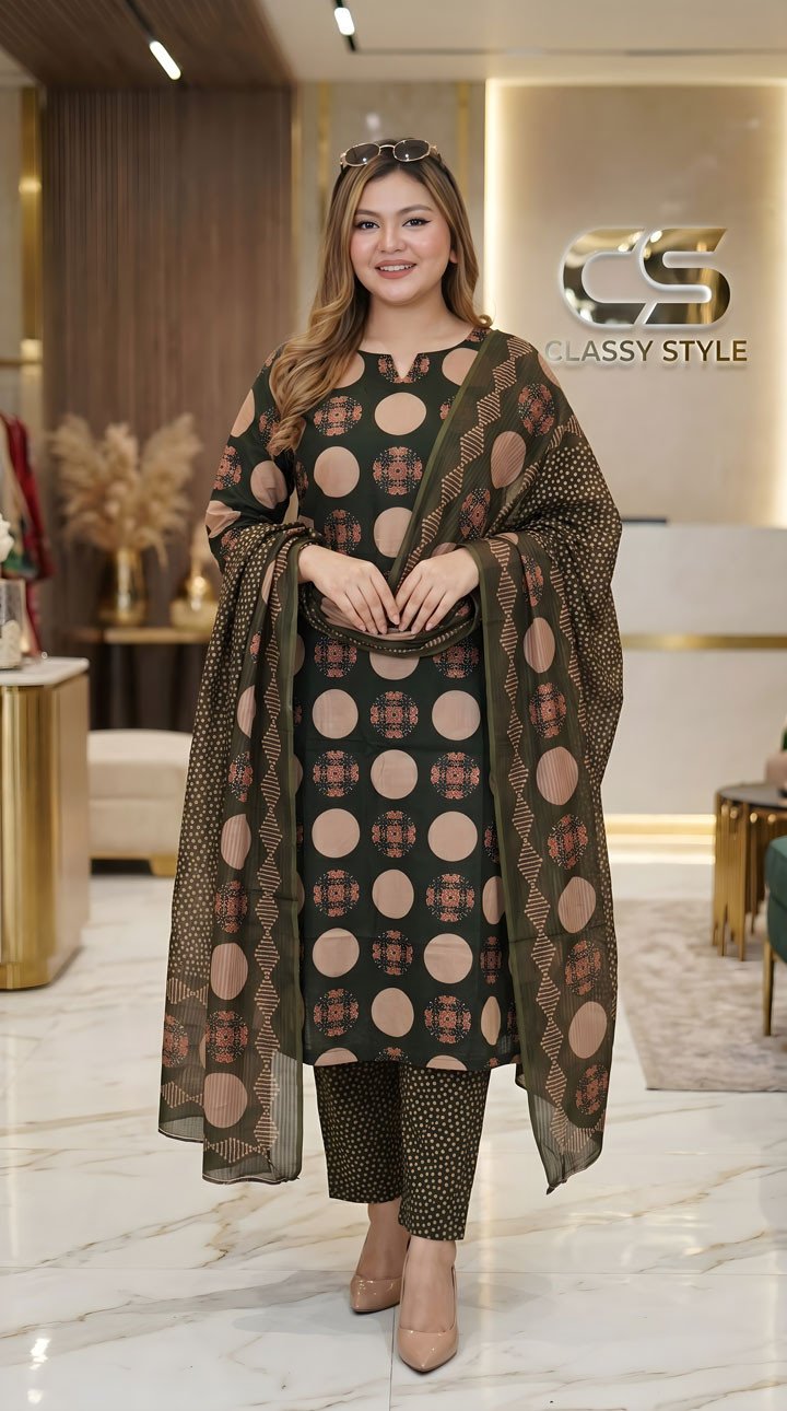 New Jaipuri Patel Pure Cotton Three Piece Set