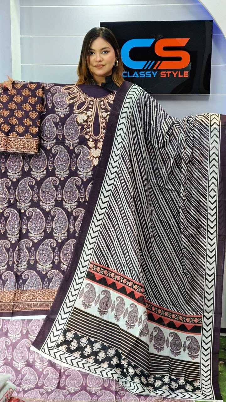 New Exclusive Bin Hameed Lawn Three Piece With Print Salwar