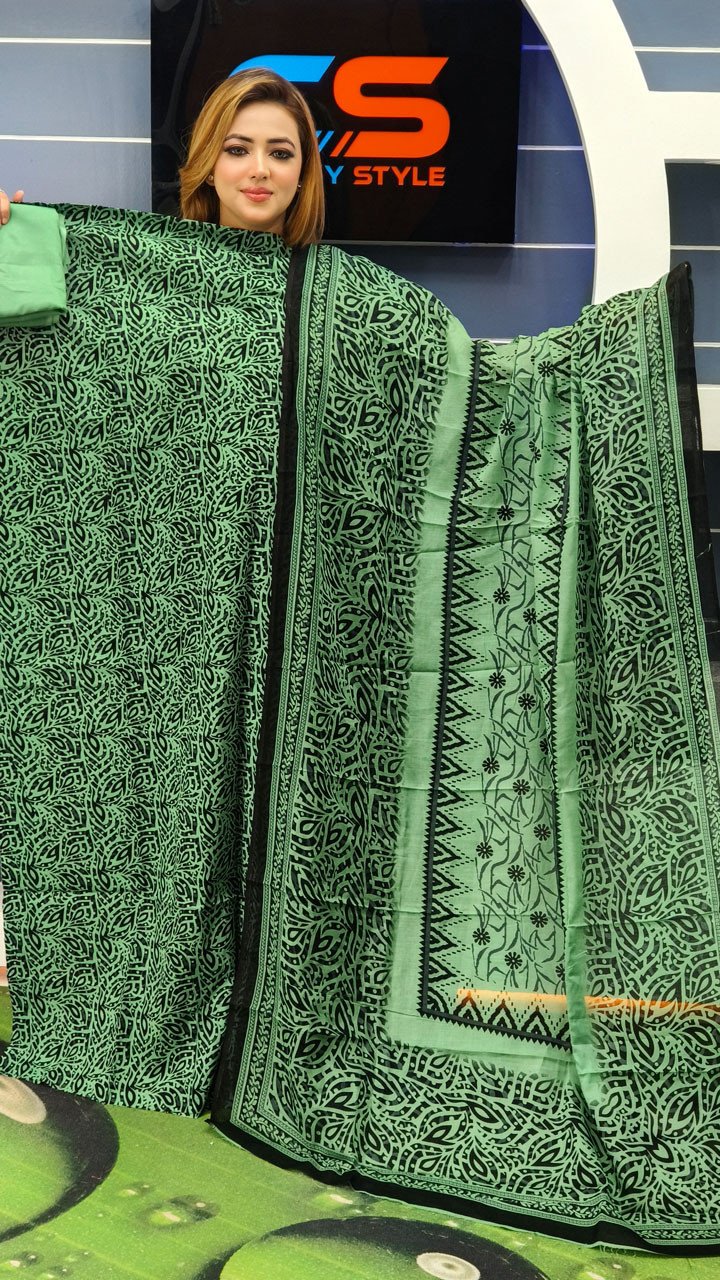 Jaipuri Komol Pure Cotton Three Piece Set