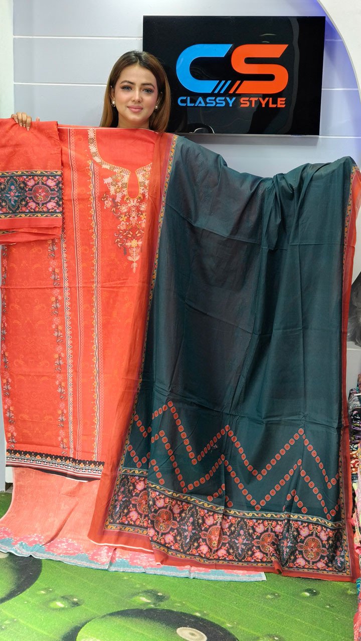 Coco Premium Cotton Lawn Three Piece Set