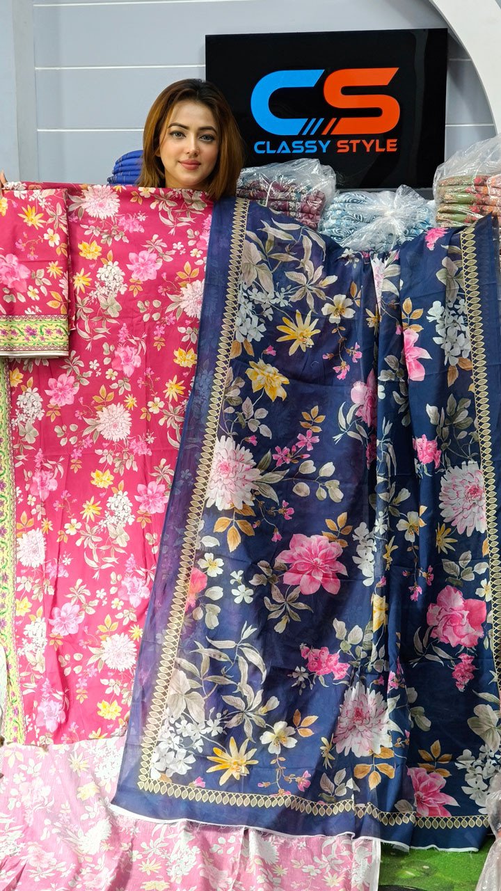 New Exclusive Bin Hameed Lawn Three Piece With Print Salwar