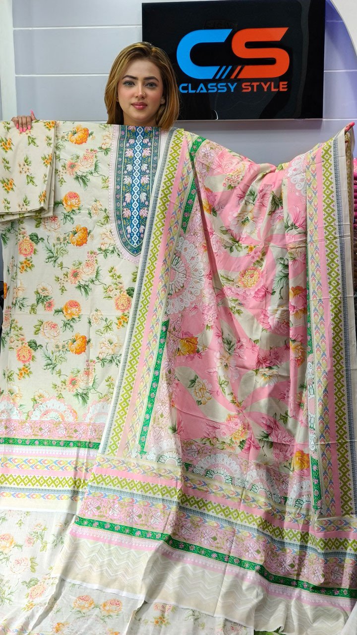 New Exclusive Bin Hameed Lawn Three Piece With Print Salwar