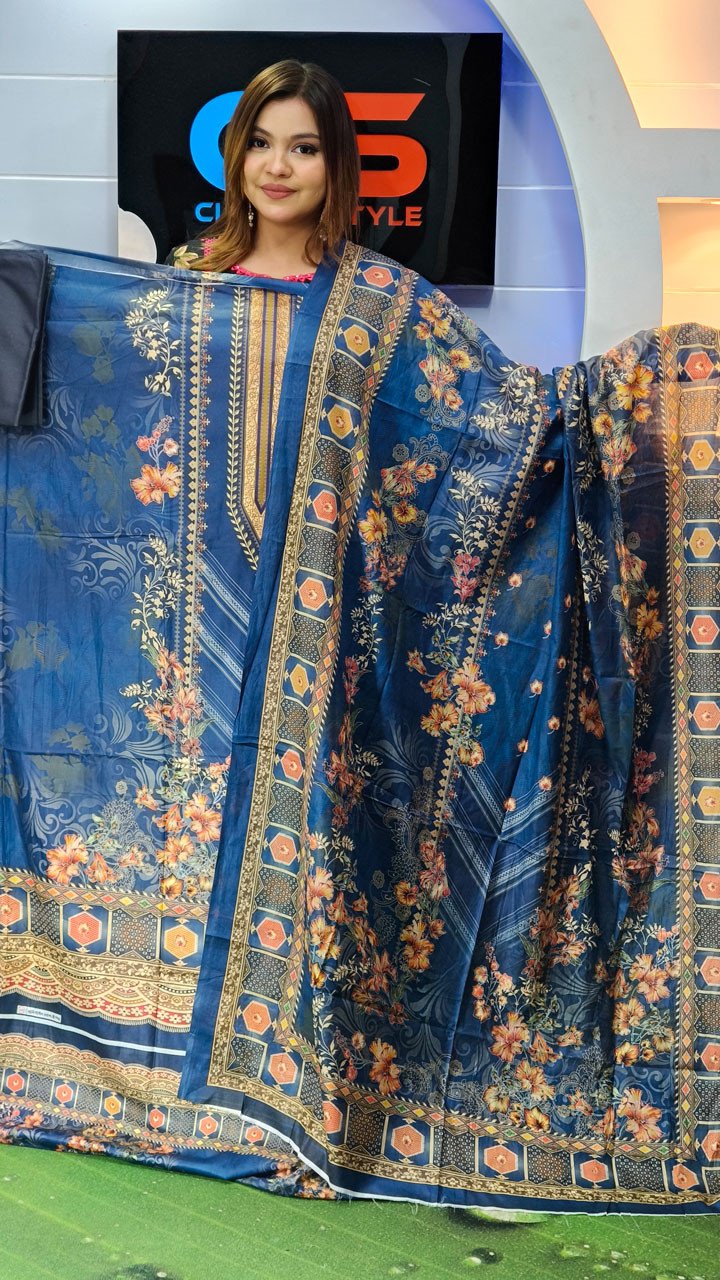 New Premium Lawn Three Piece-Cotton Dupatta