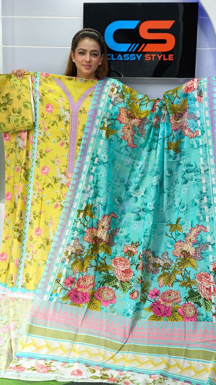 New Exclusive Bin Hameed Lawn Three Piece With Print Salwar