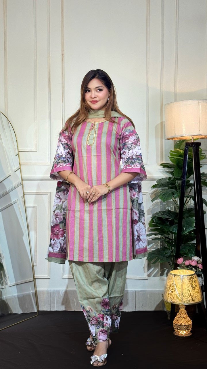 Coco Premium Cotton Lawn Three Piece Set