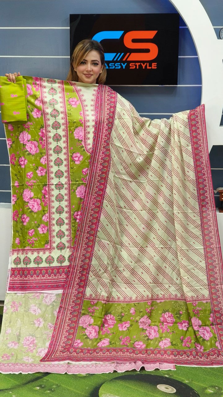 New Exclusive Bin Hameed Lawn Three Piece With Print Salwar