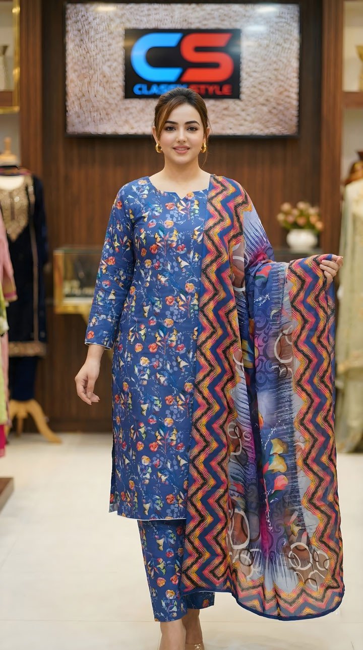 New Exclusive Bin Hameed Lawn Three Piece With Print Salwar