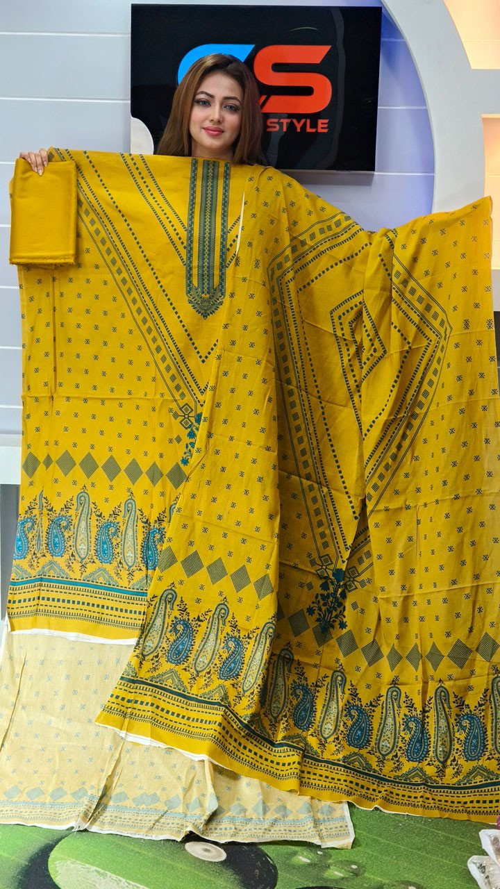 New Premium Zom Zom Lawn Three Piece-Cotton Dupatta