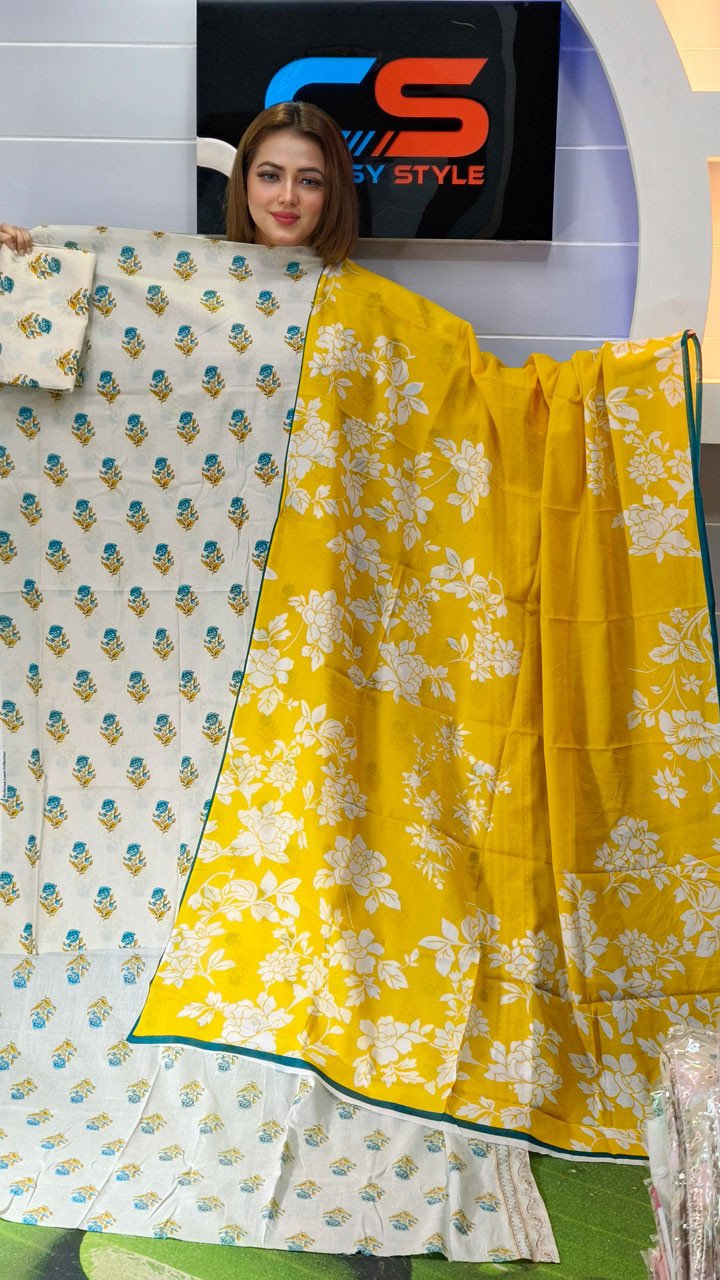 New Premium Zom Zom Lawn Three Piece With Print Salwar