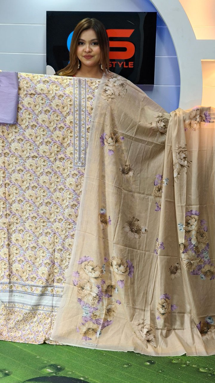 New Premium Lawn Three Piece-Cotton Dupatta