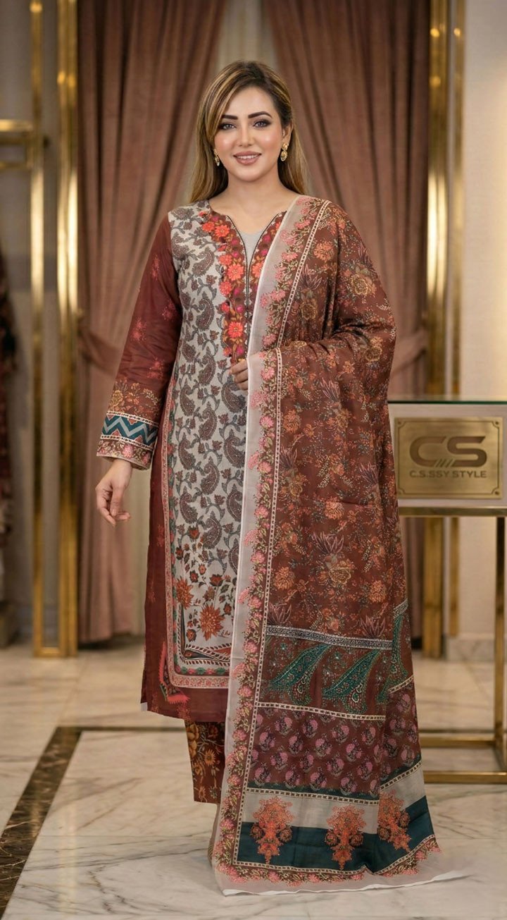 New Exclusive Bin Hameed Lawn Three Piece With Print Salwar
