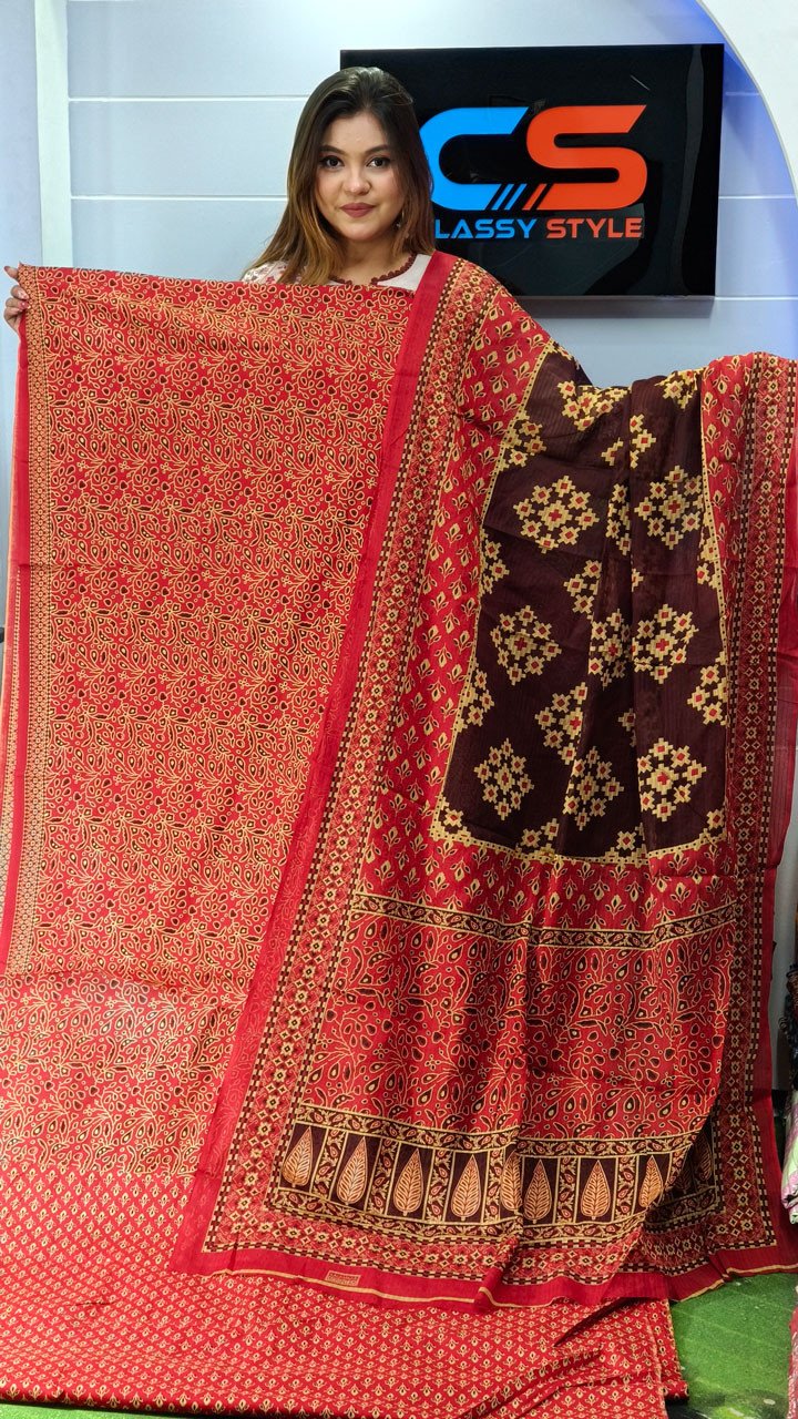 New Jaipuri Kalamkari Pure Cotton Three Piece Set