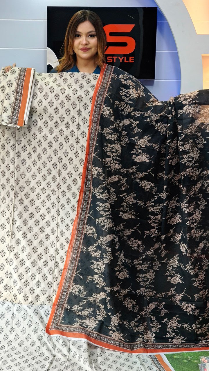 New Exclusive Bin Hameed Lawn Three Piece With Print Salwar