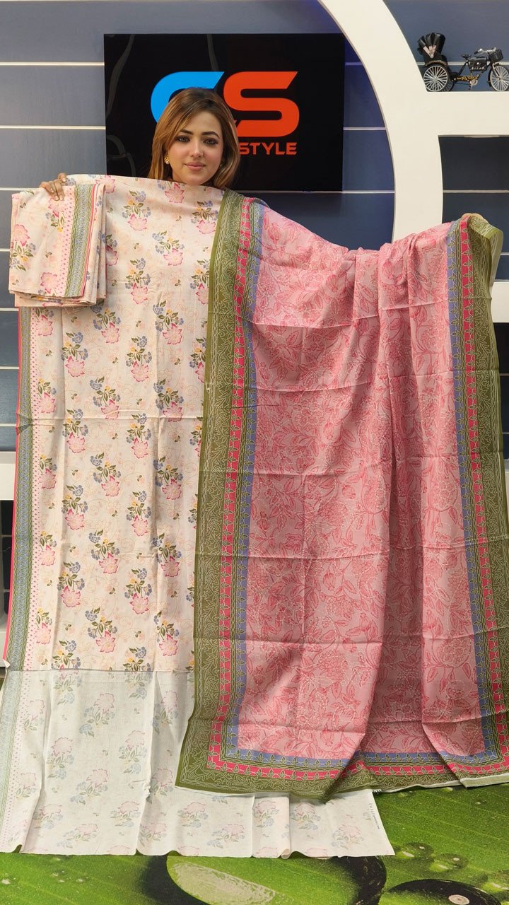 New Exclusive Bin Hameed Lawn Three Piece With Print Salwar