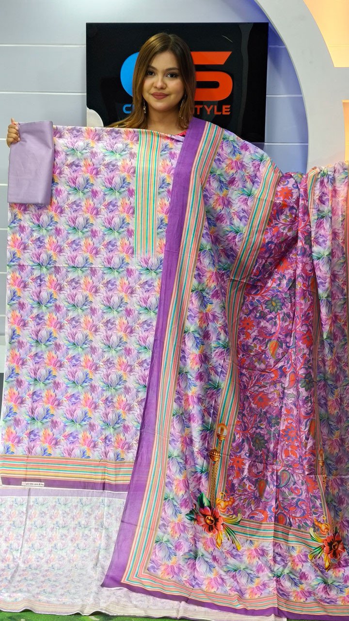 New Premium Lawn Three Piece-Cotton Dupatta