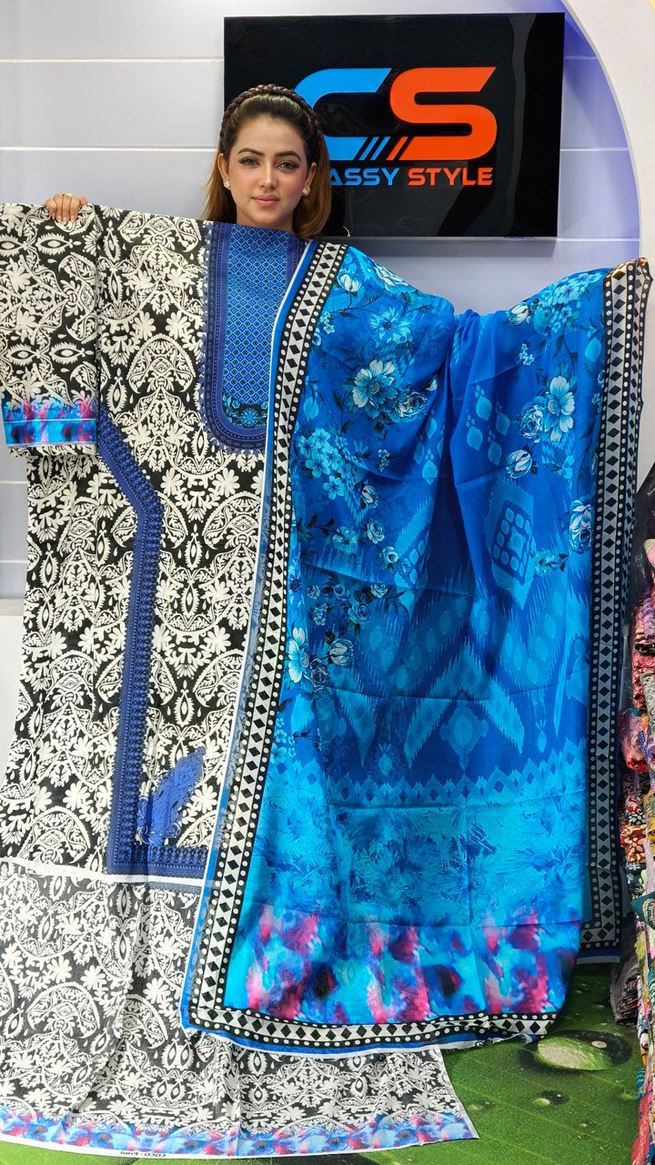 New Exclusive Bin Hameed Lawn Three Piece With Print Salwar