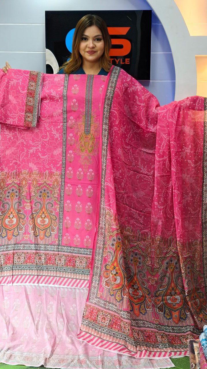 New Exclusive Bin Hameed Lawn Three Piece With Print Salwar