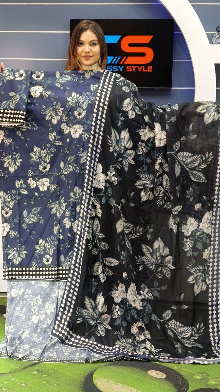 New Exclusive Bin Hameed Lawn Three Piece With Print Salwar