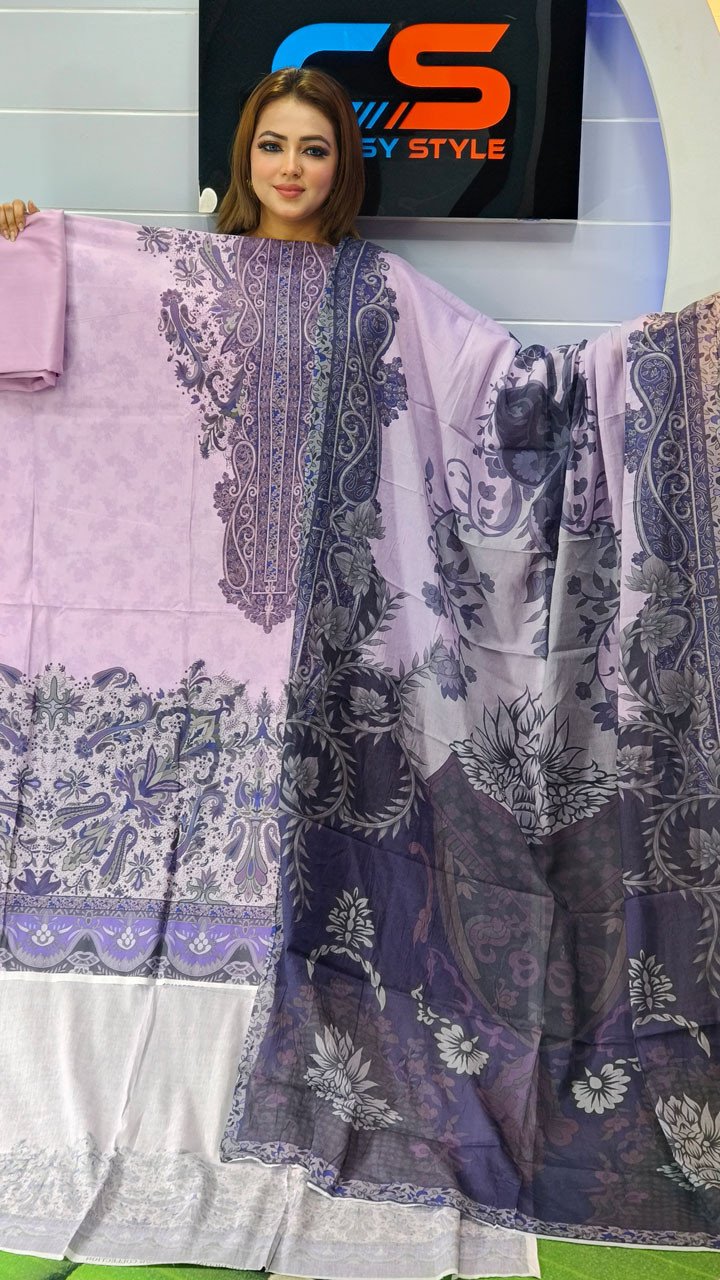 New Premium Zom Zom Lawn Three Piece-Cotton Dupatta