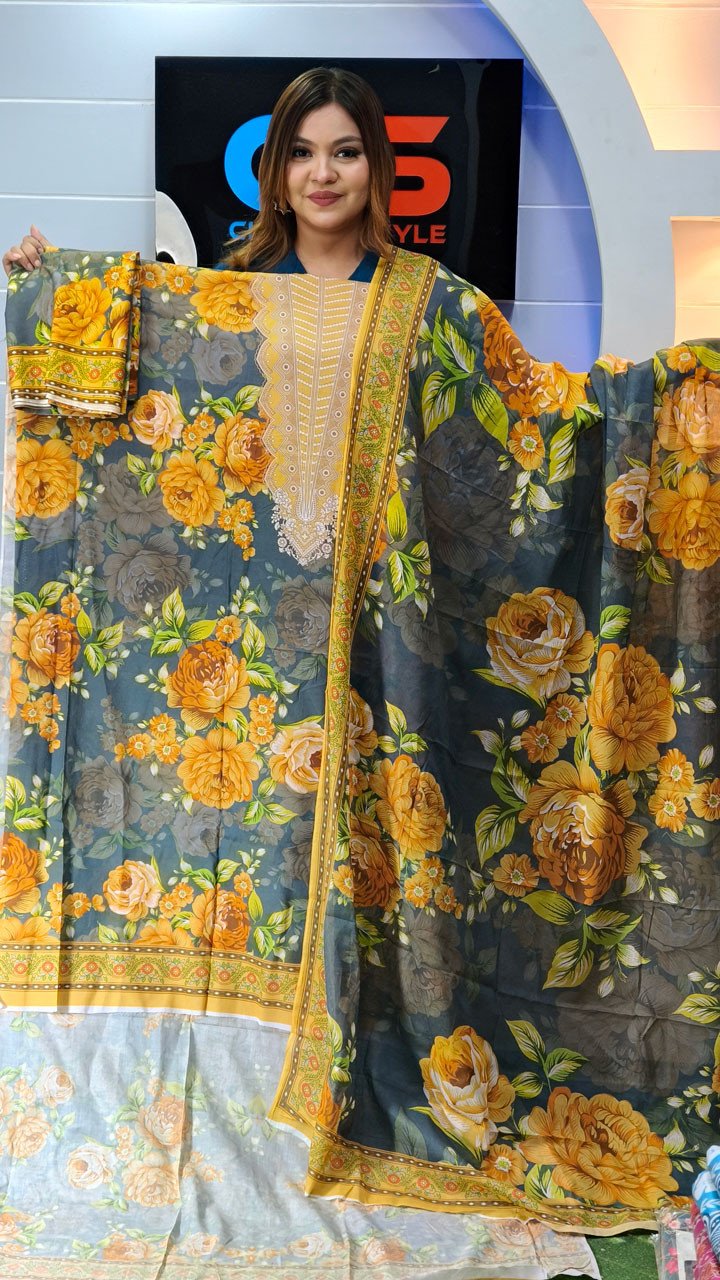 New Exclusive Bin Hameed Lawn Three Piece With Print Salwar