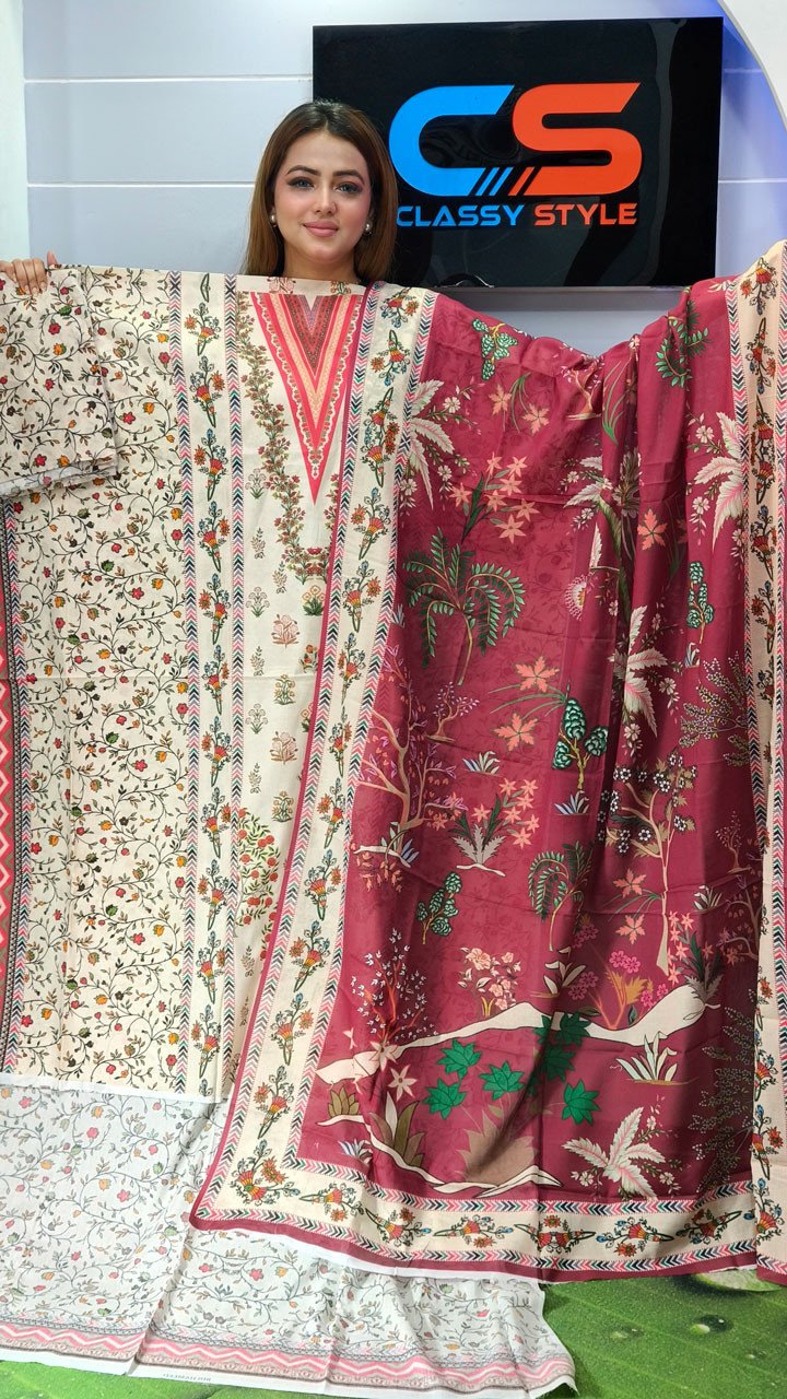 New Exclusive Bin Hameed Lawn Three Piece With Print Salwar