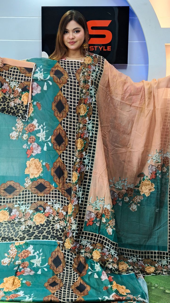 Coco Premium Cotton Lawn Three Piece Set