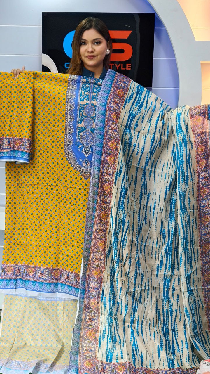 New Exclusive Bin Hameed Lawn Three Piece With Print Salwar