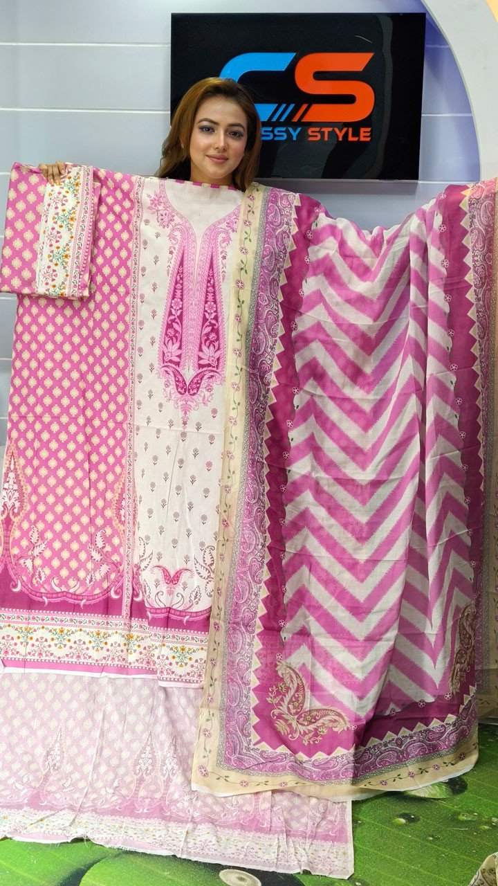 New Exclusive Bin Hameed Lawn Three Piece With Print Salwar