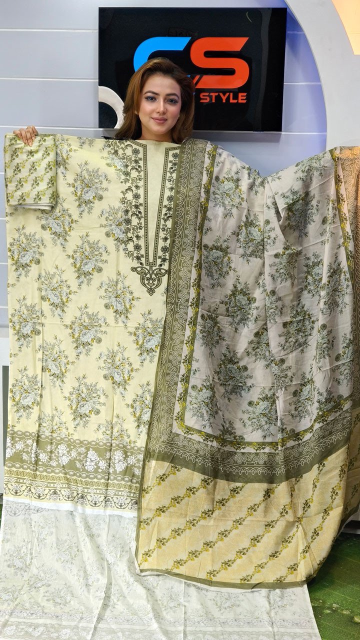 New Exclusive Bin Hameed Lawn Three Piece With Print Salwar